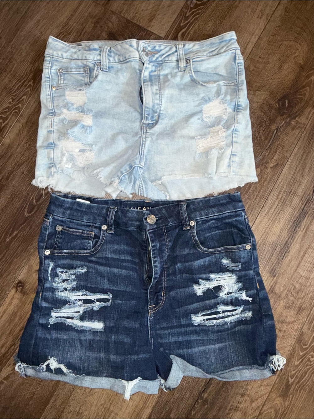 (2) American Eagle Women's Denim High Rise Shorts - Size 12/14